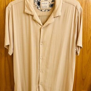 Cactus Man Beige Casual Button Down Shirt